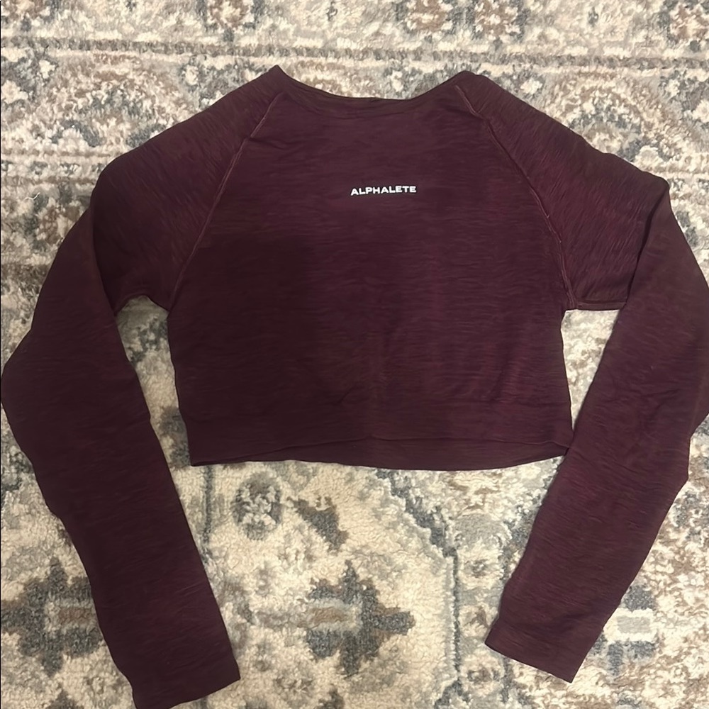 Alphalete Women's Maroon Long Sleeve Crop Top